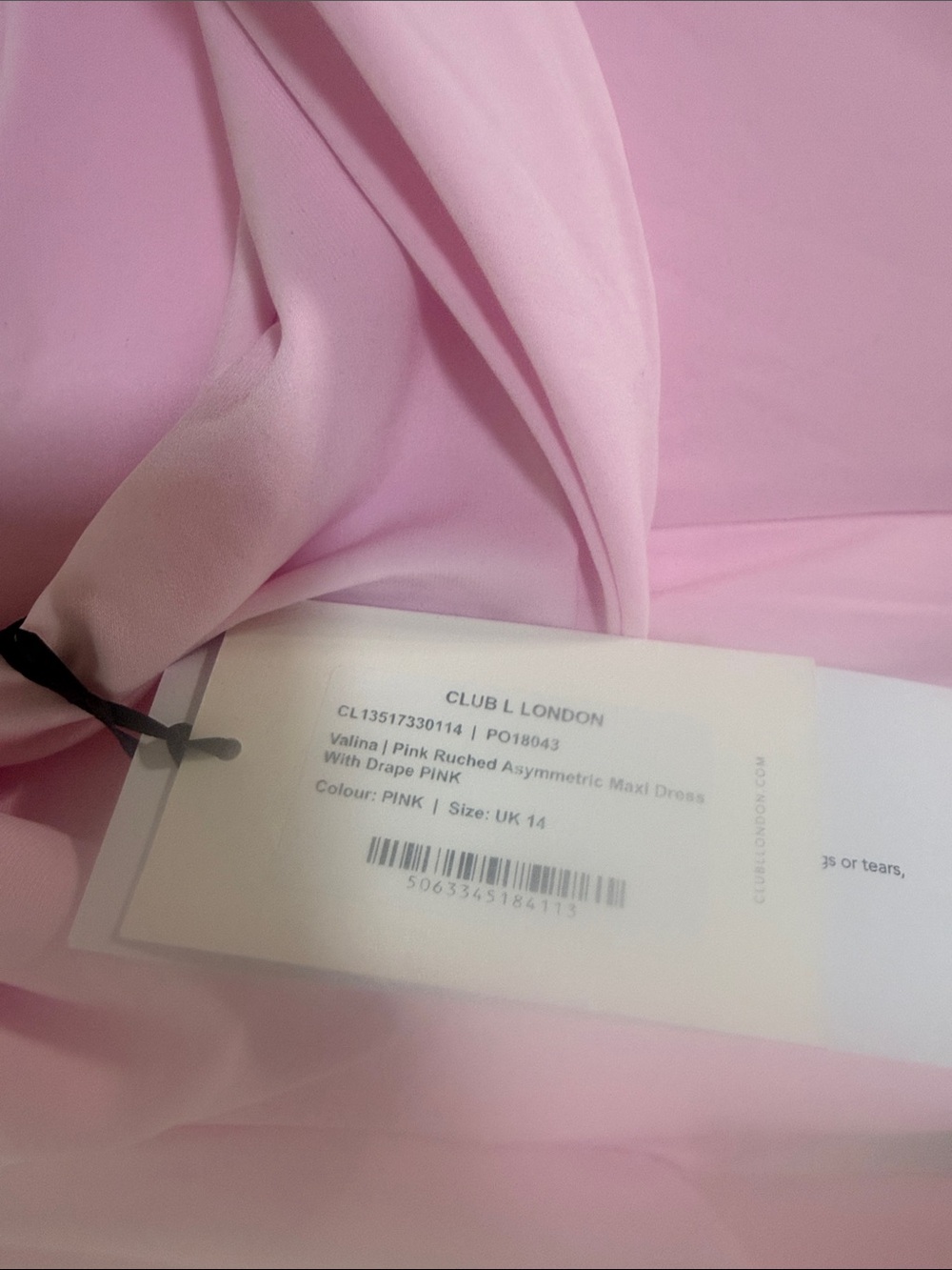 CLUB L LONDON PINK RUCHED MAXI DRESS US 10 - Picture 11 of 12